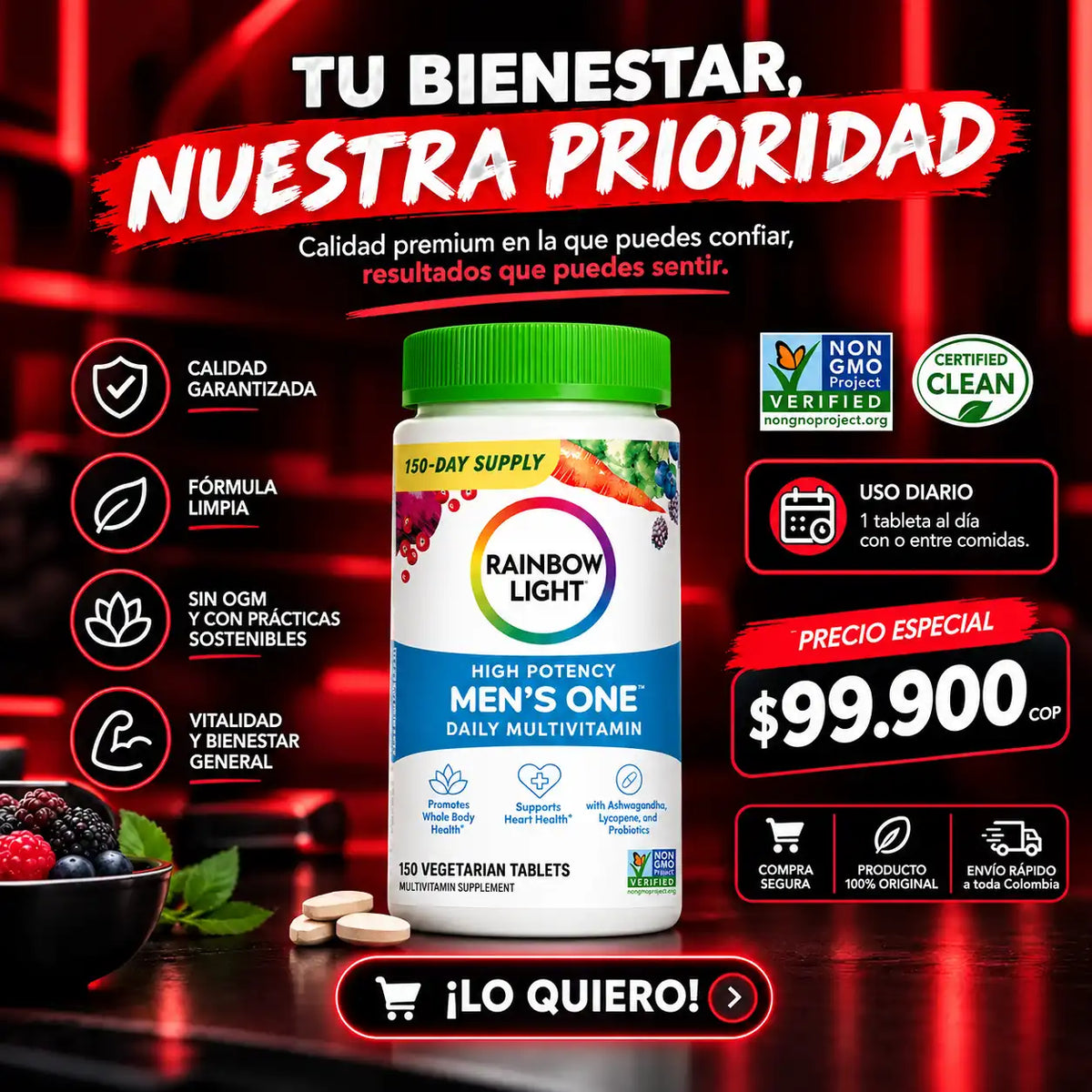 Men's One™️ Energía y vitalidad 150 Capsulas