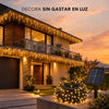 Luces navidad panel solar 600 led 27 metros
