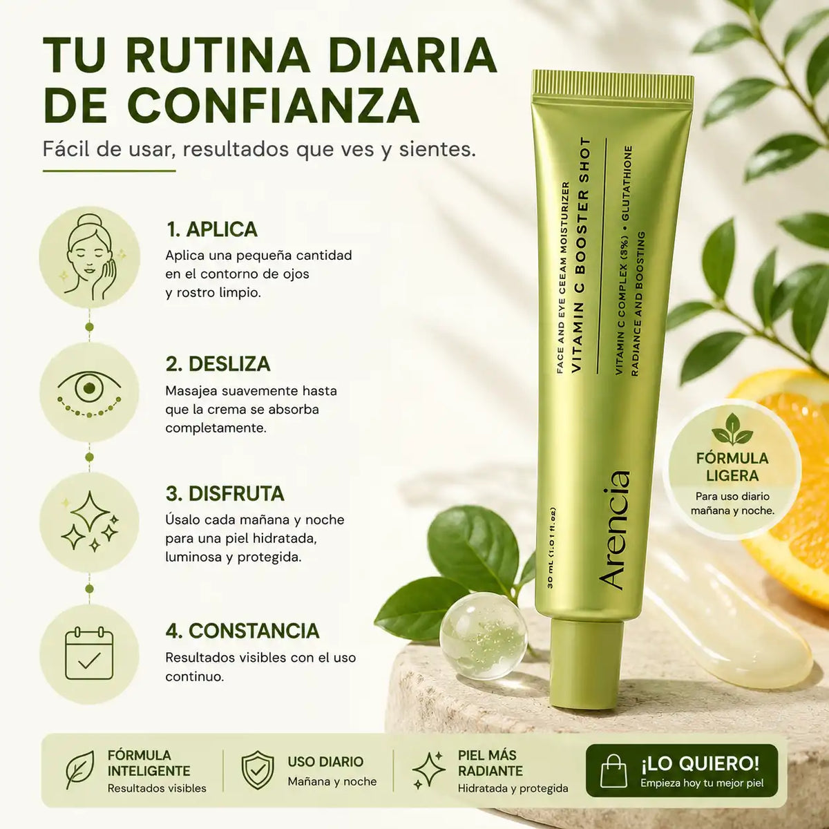 Arencia™️ Vitamin C Booster Shot — Luminosidad y tono parejo