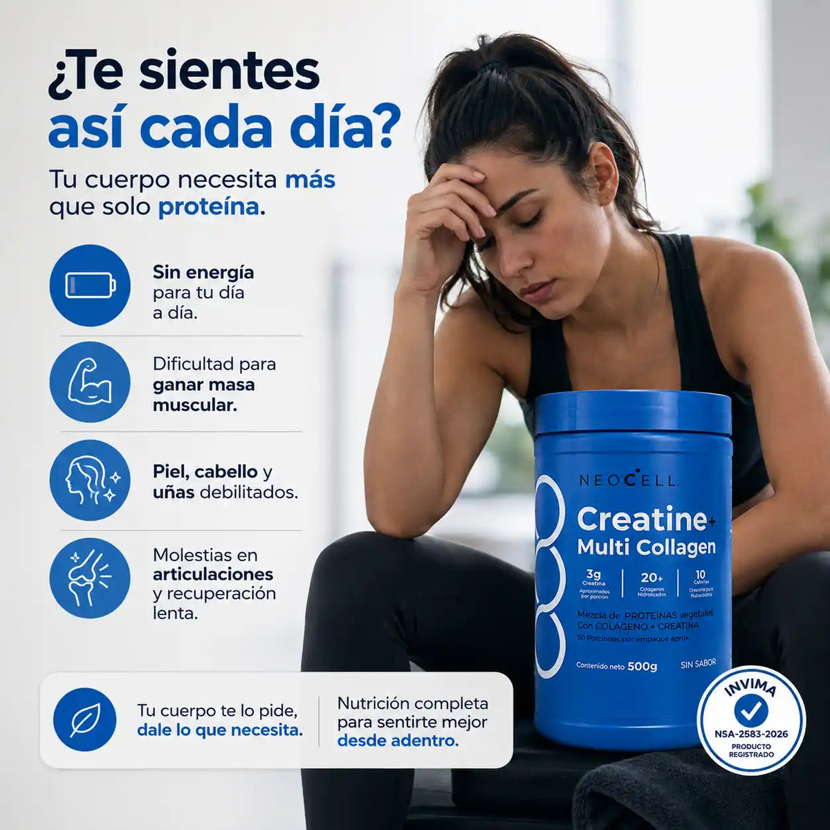 NeoCell™️Creatina 500g — Colágeno y Fuerza en Cada Porción