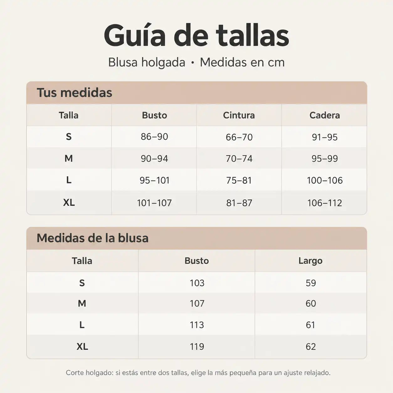 Guía de Tallas