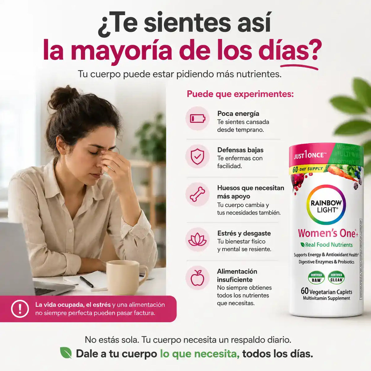Rainbow Light Women's™ Energía & Bienestar Diario 60 Capsulas
