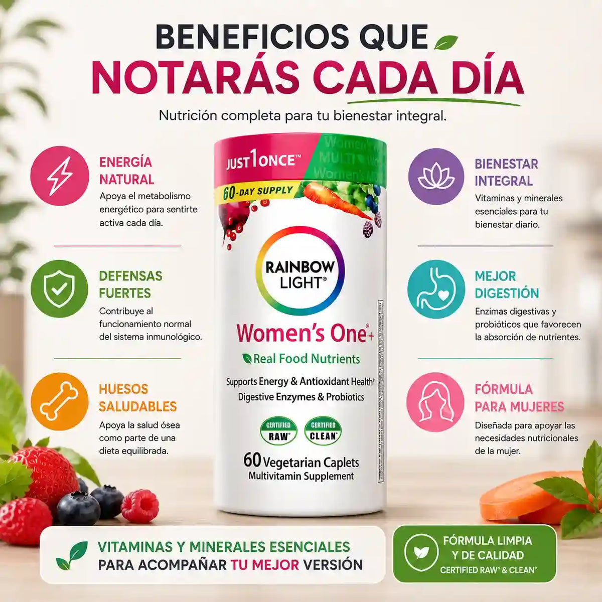 Rainbow Light Women's™ Energía & Bienestar Diario 60 Capsulas
