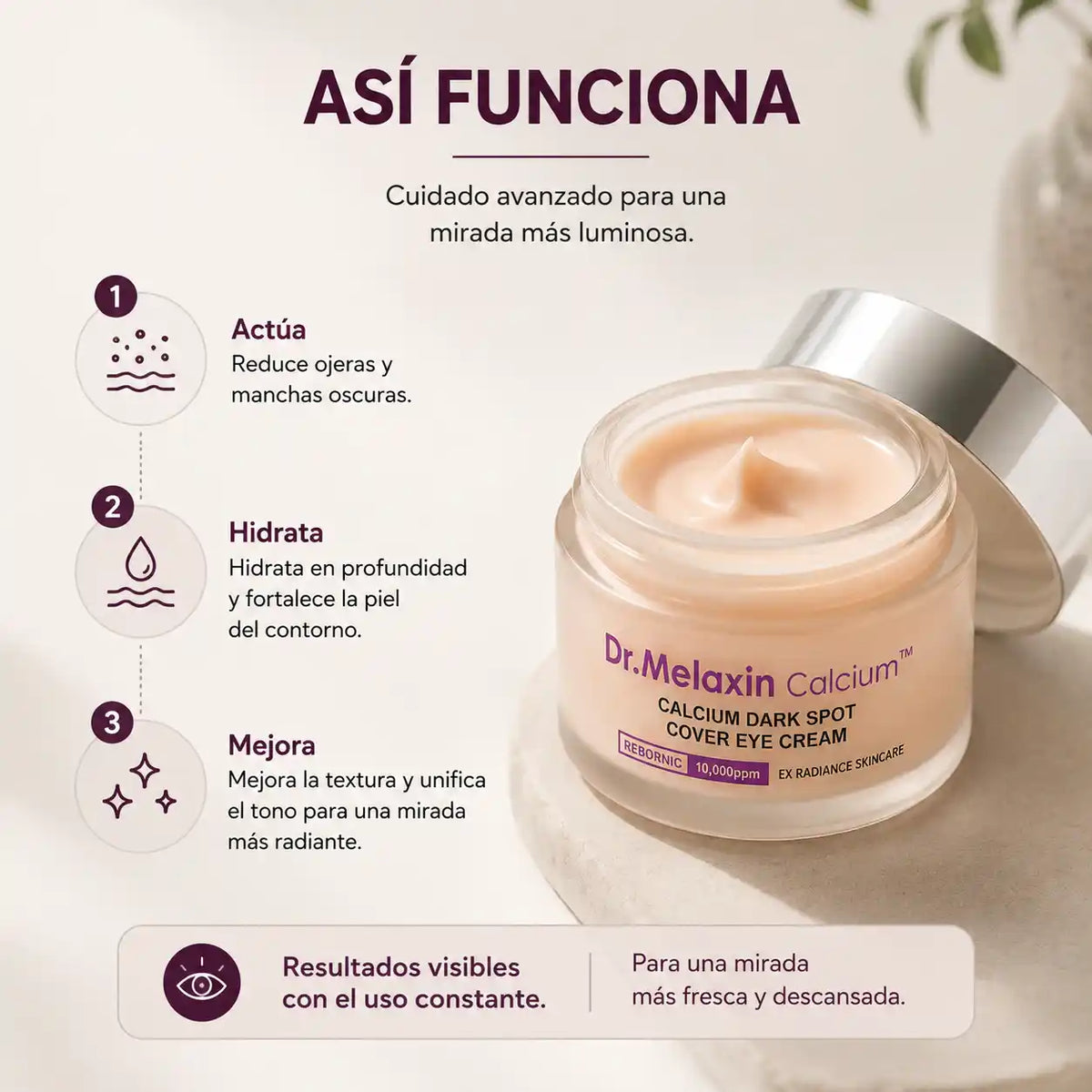 Dr.Melaxin Calcium CX™ — Adiós ojeras y manchas oscuras