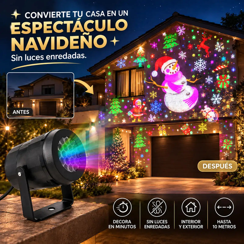 Proyector Figuras Navideñas Luces Color