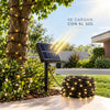 Luces navidad panel solar 600 led 27 metros