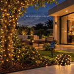 Luces navidad panel solar 600 led 27 metros